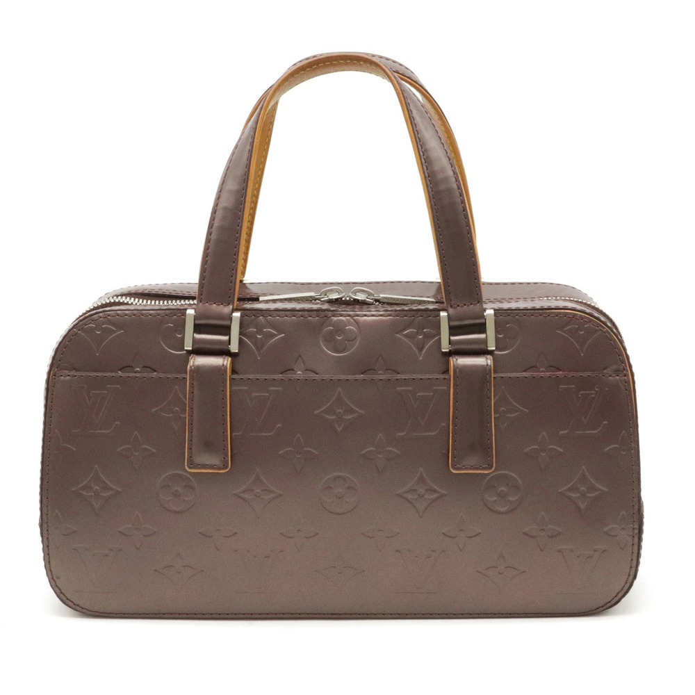 LOUIS VUITTON Monogram Matte Shelton Handbag Boston Bag Violet Silver Purple